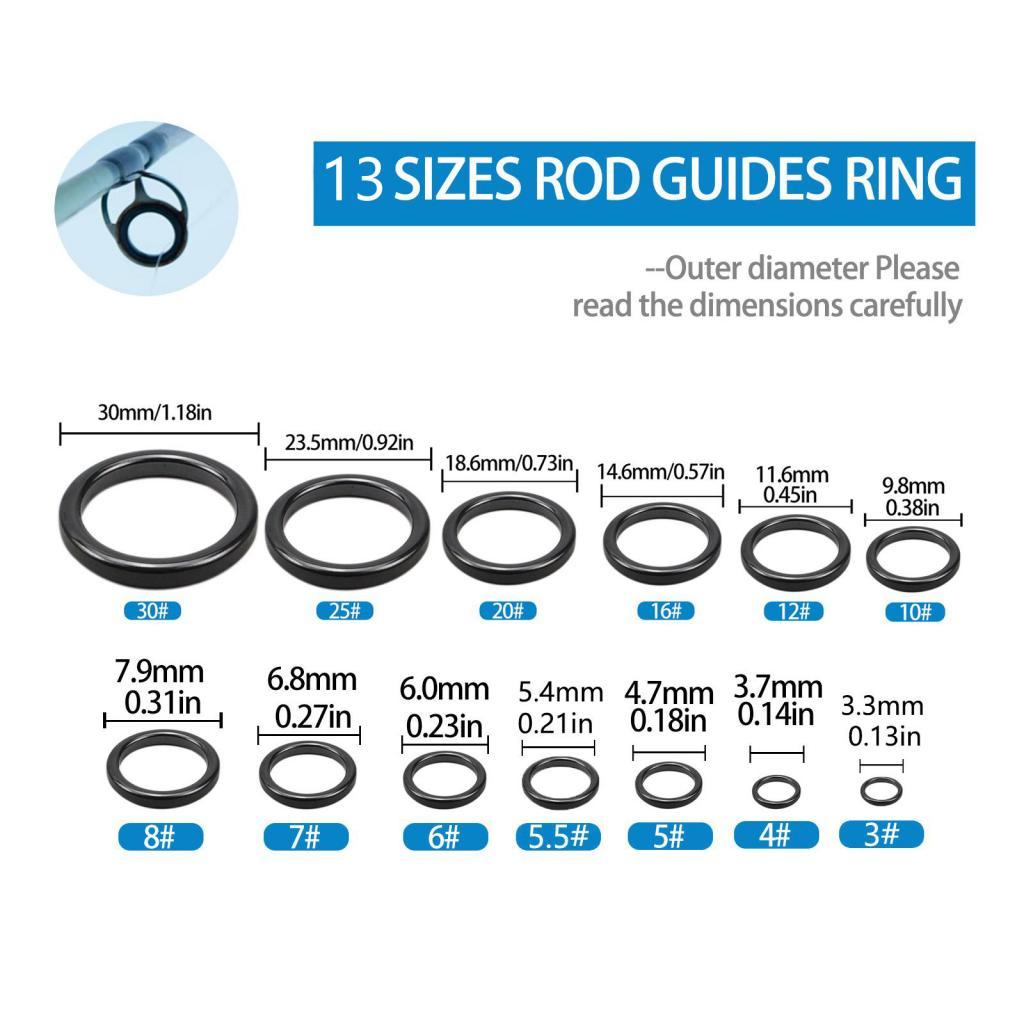 Fishing Rod Tip Replacement - 26 Pieces Fishing Rod Guides Ceramic